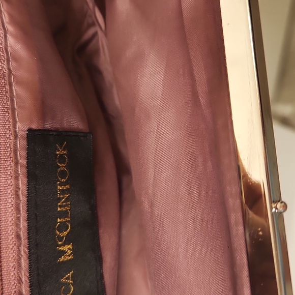 Jessica McClintock Women's Shimmer Burgandy/Rust Crinkle Envelope Purse - Picture 14 of 15